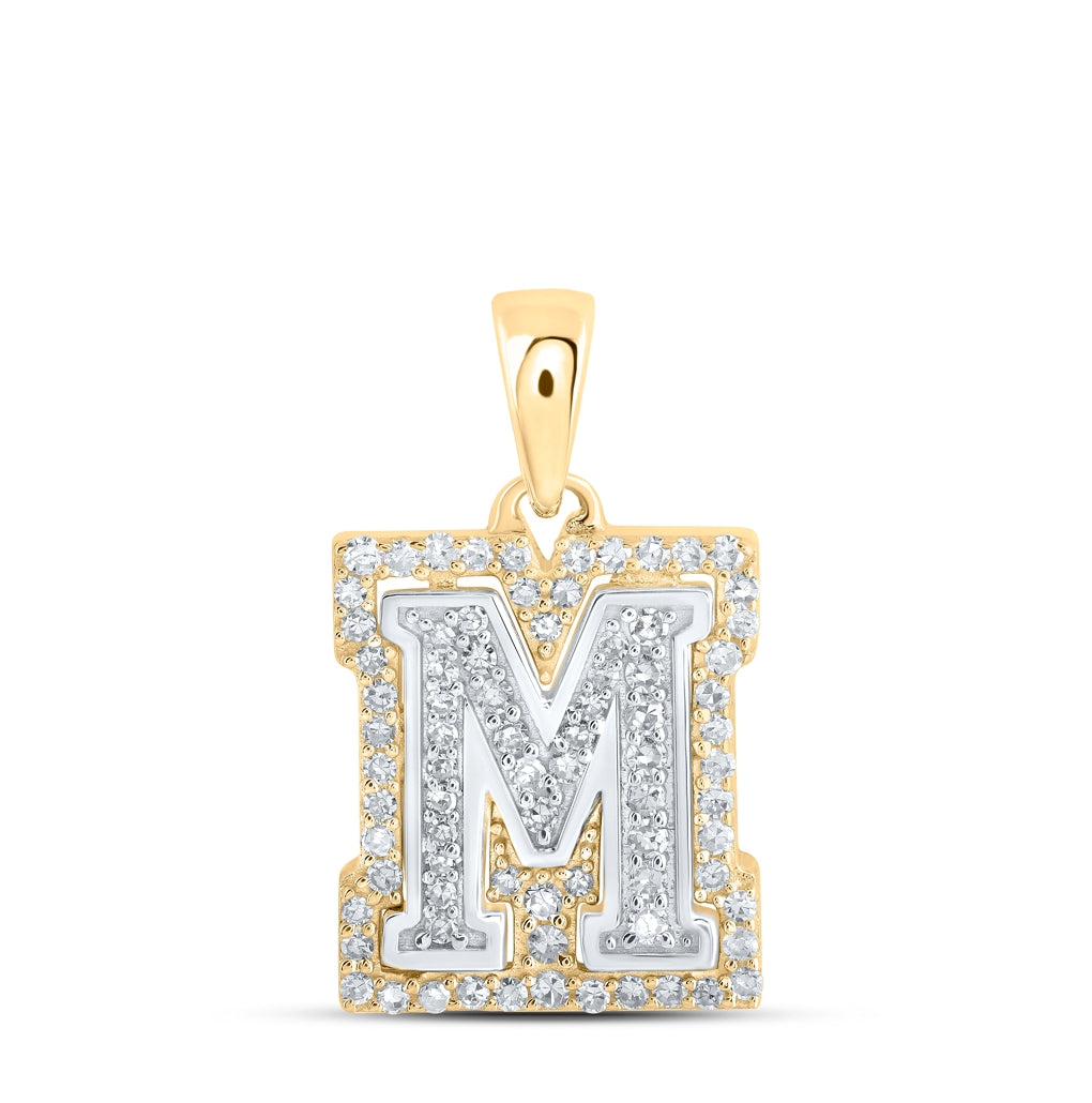 10K Yellow Or White Or Rose Gold Womens Round Diamond A Initial Letter Pendant, Length: 0.67 In, Width: 0.35 In