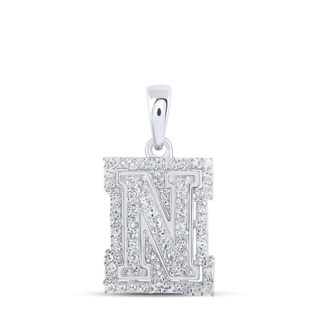 10K Yellow Or White Or Rose Gold Womens Round Diamond A Initial Letter Pendant, Length: 0.67 In, Width: 0.35 In