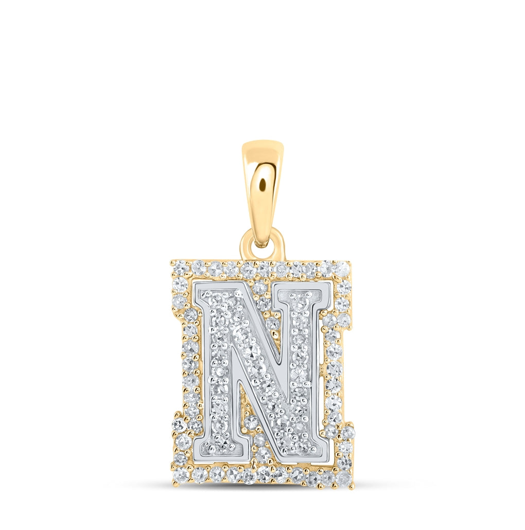 10K Yellow Or White Or Rose Gold Womens Round Diamond A Initial Letter Pendant, Length: 0.67 In, Width: 0.35 In