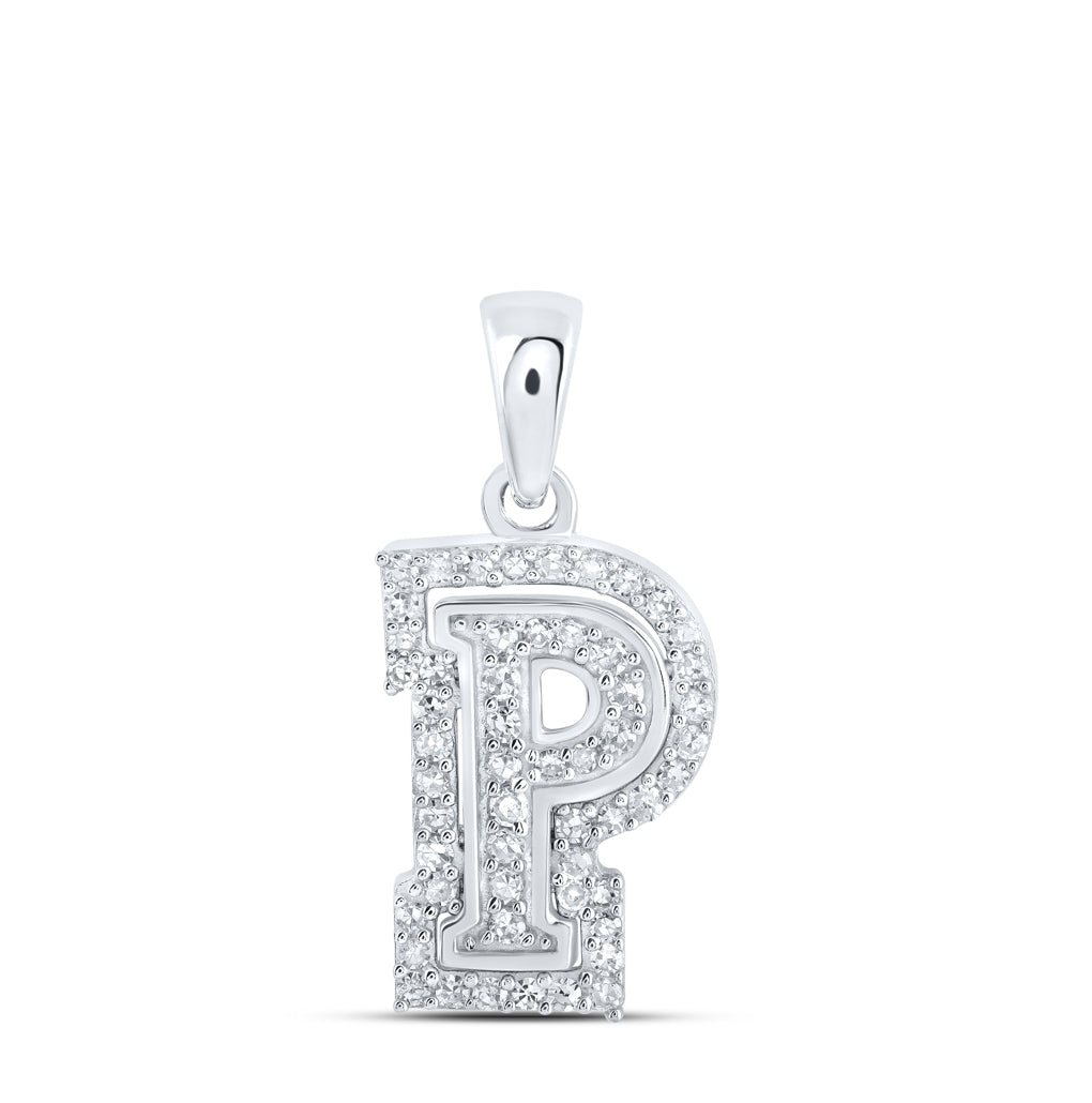 10K Yellow Or White Or Rose Gold Womens Round Diamond A Initial Letter Pendant, Length: 0.67 In, Width: 0.35 In