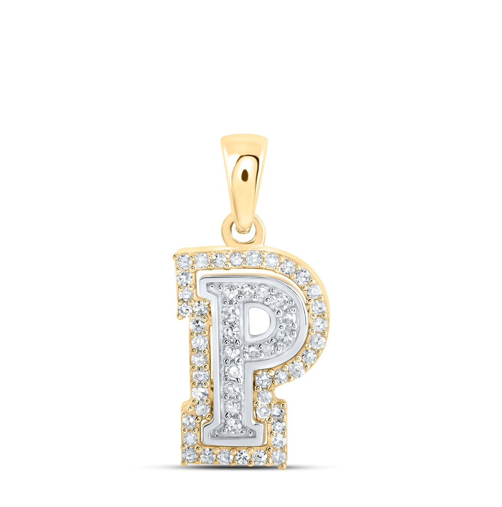 10K Yellow Or White Or Rose Gold Womens Round Diamond A Initial Letter Pendant, Length: 0.67 In, Width: 0.35 In