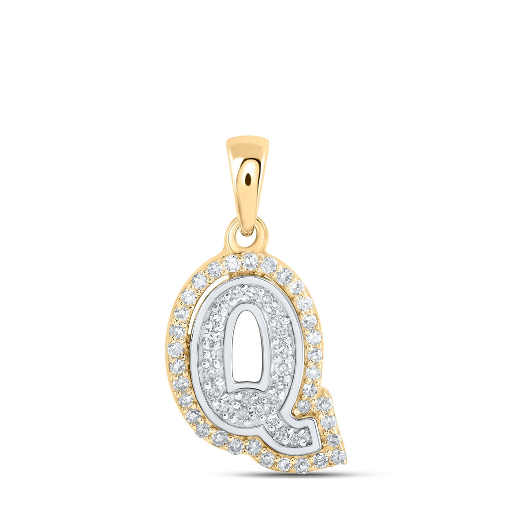 10K Yellow Or White Or Rose Gold Womens Round Diamond A Initial Letter Pendant, Length: 0.67 In, Width: 0.35 In
