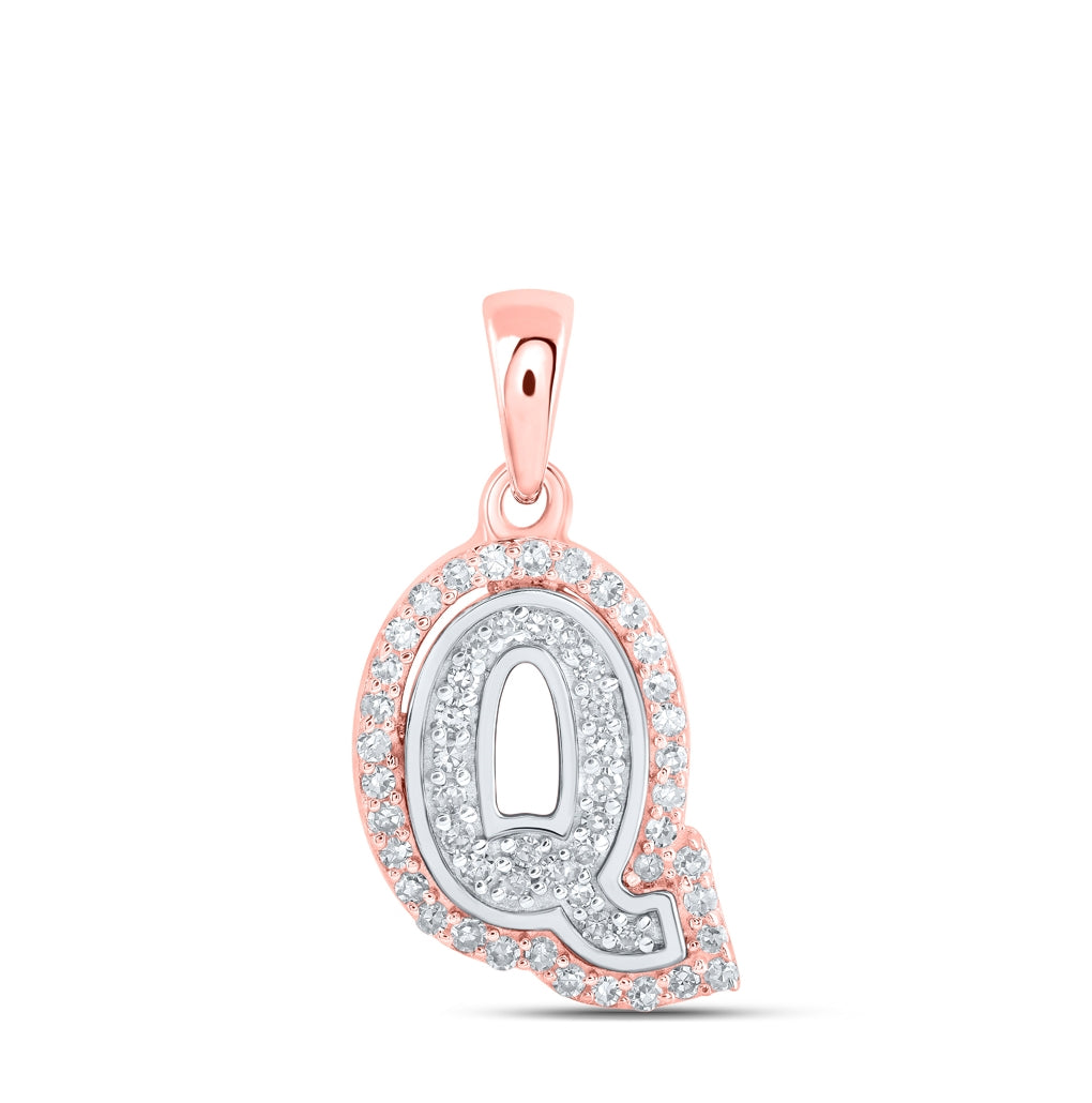 10K Yellow Or White Or Rose Gold Womens Round Diamond A Initial Letter Pendant, Length: 0.67 In, Width: 0.35 In