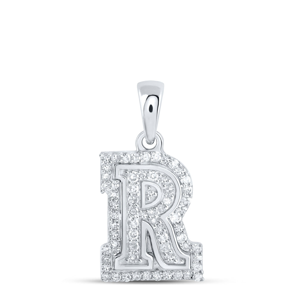 10K Yellow Or White Or Rose Gold Womens Round Diamond A Initial Letter Pendant, Length: 0.67 In, Width: 0.35 In