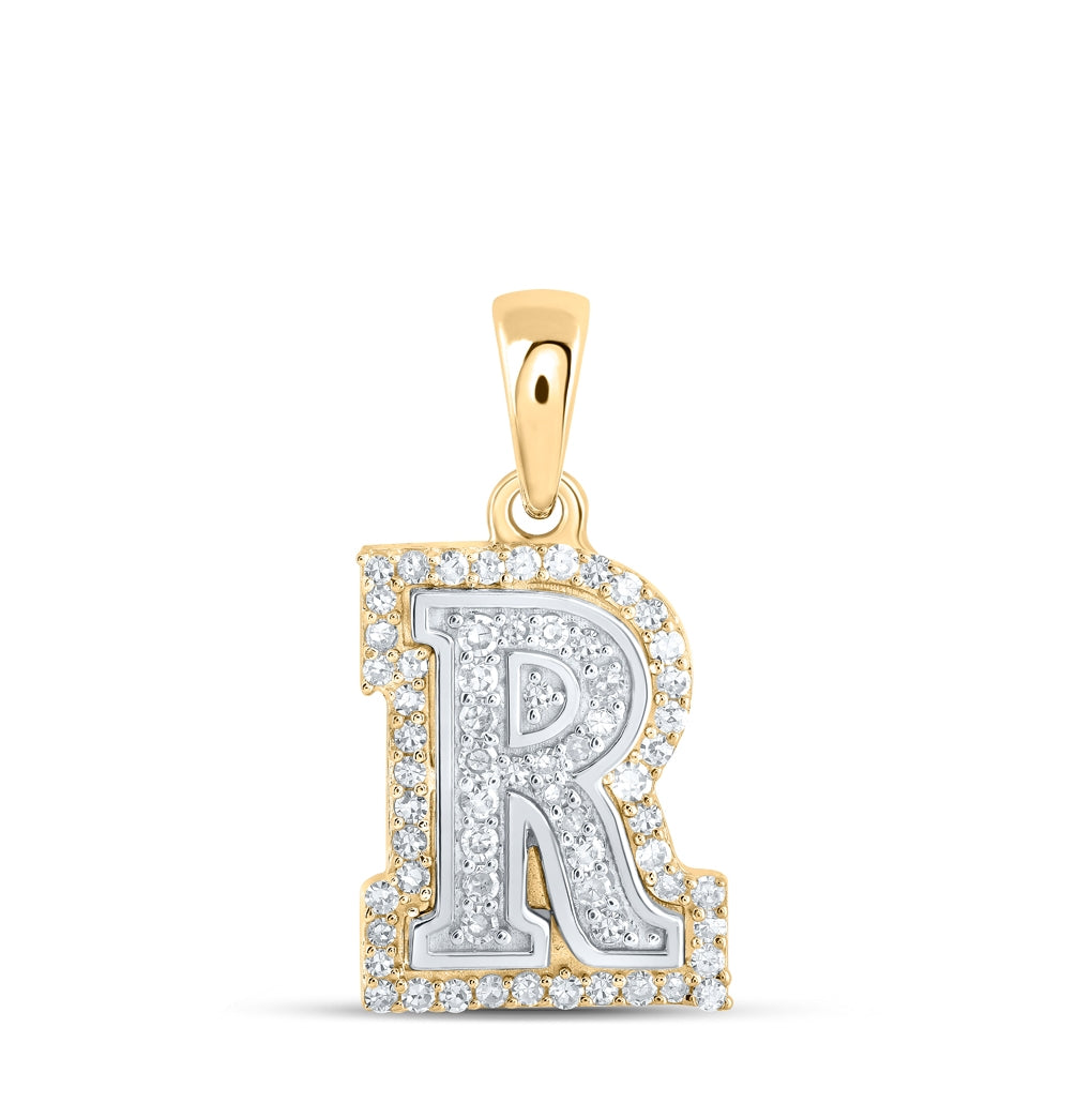 10K Yellow Or White Or Rose Gold Womens Round Diamond A Initial Letter Pendant, Length: 0.67 In, Width: 0.35 In