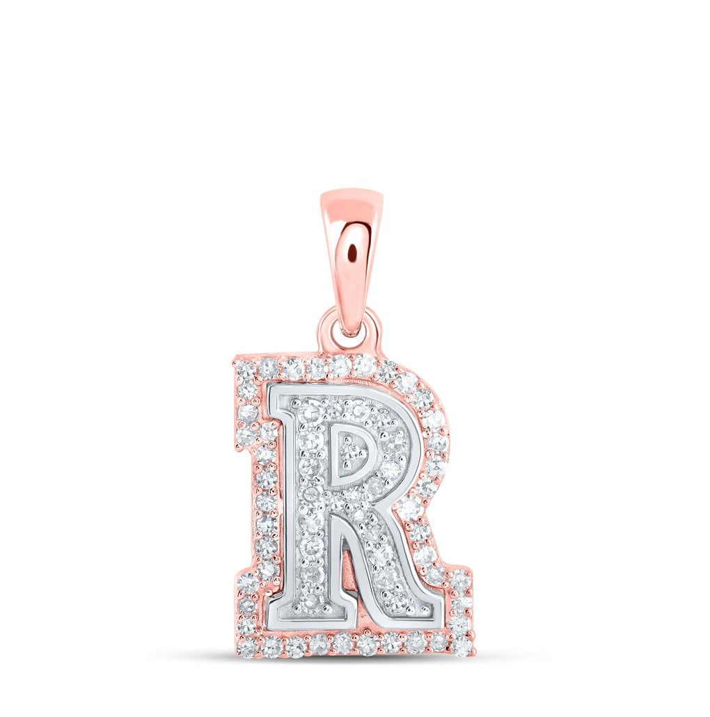10K Yellow Or White Or Rose Gold Womens Round Diamond A Initial Letter Pendant, Length: 0.67 In, Width: 0.35 In