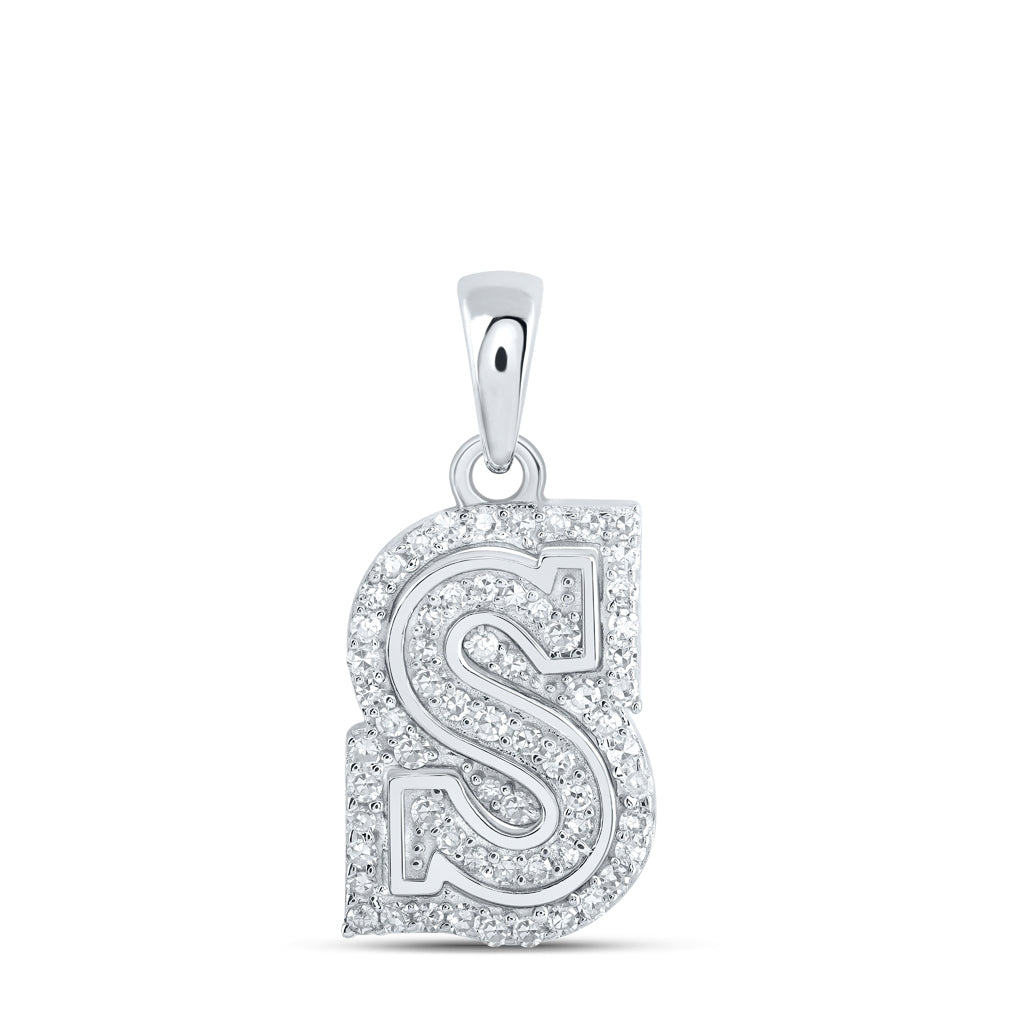 10K Yellow Or White Or Rose Gold Womens Round Diamond A Initial Letter Pendant, Length: 0.67 In, Width: 0.35 In