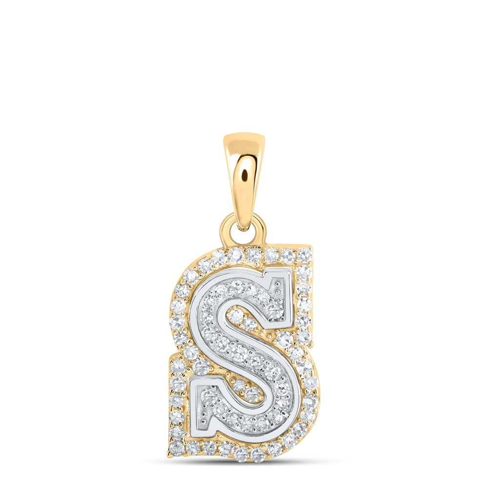 10K Yellow Or White Or Rose Gold Womens Round Diamond A Initial Letter Pendant, Length: 0.67 In, Width: 0.35 In