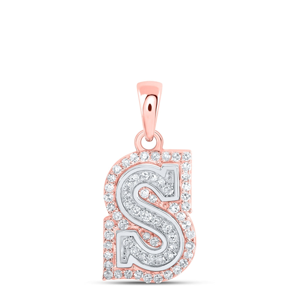 10K Yellow Or White Or Rose Gold Womens Round Diamond A Initial Letter Pendant, Length: 0.67 In, Width: 0.35 In