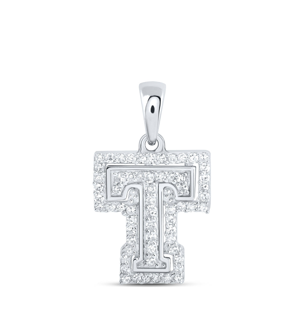 10K Yellow Or White Or Rose Gold Womens Round Diamond A Initial Letter Pendant, Length: 0.67 In, Width: 0.35 In