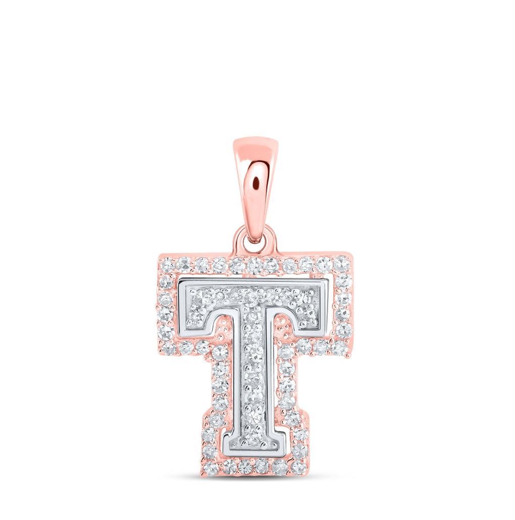 10K Yellow Or White Or Rose Gold Womens Round Diamond A Initial Letter Pendant, Length: 0.67 In, Width: 0.35 In