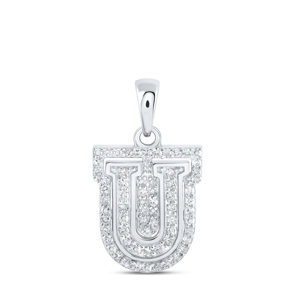 10K Yellow Or White Or Rose Gold Womens Round Diamond A Initial Letter Pendant, Length: 0.67 In, Width: 0.35 In