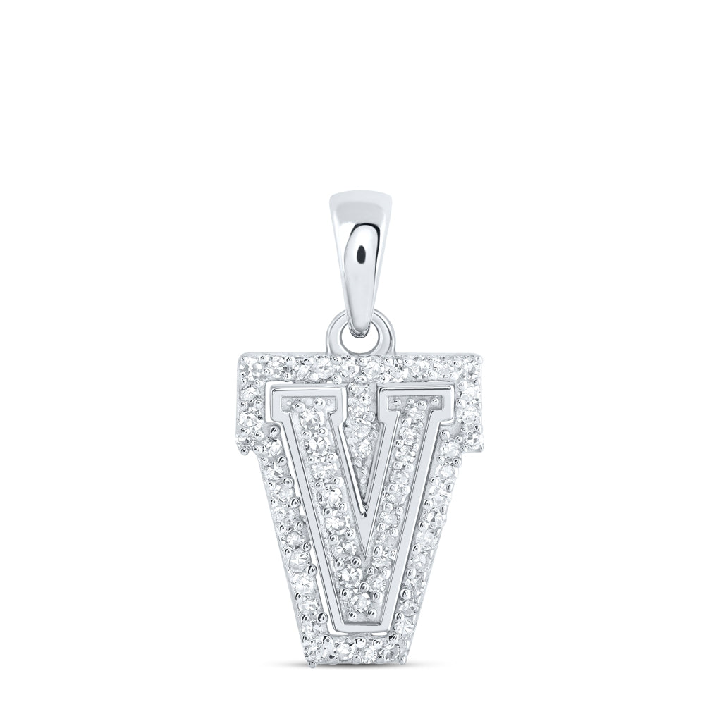 10K Yellow Or White Or Rose Gold Womens Round Diamond A Initial Letter Pendant, Length: 0.67 In, Width: 0.35 In