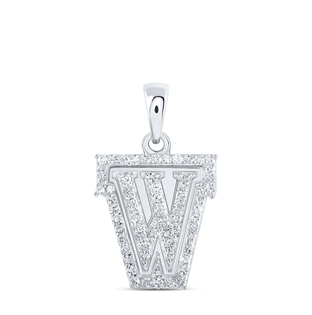 10K Yellow Or White Or Rose Gold Womens Round Diamond A Initial Letter Pendant, Length: 0.67 In, Width: 0.35 In