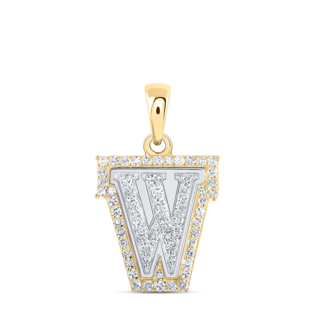 10K Yellow Or White Or Rose Gold Womens Round Diamond A Initial Letter Pendant, Length: 0.67 In, Width: 0.35 In
