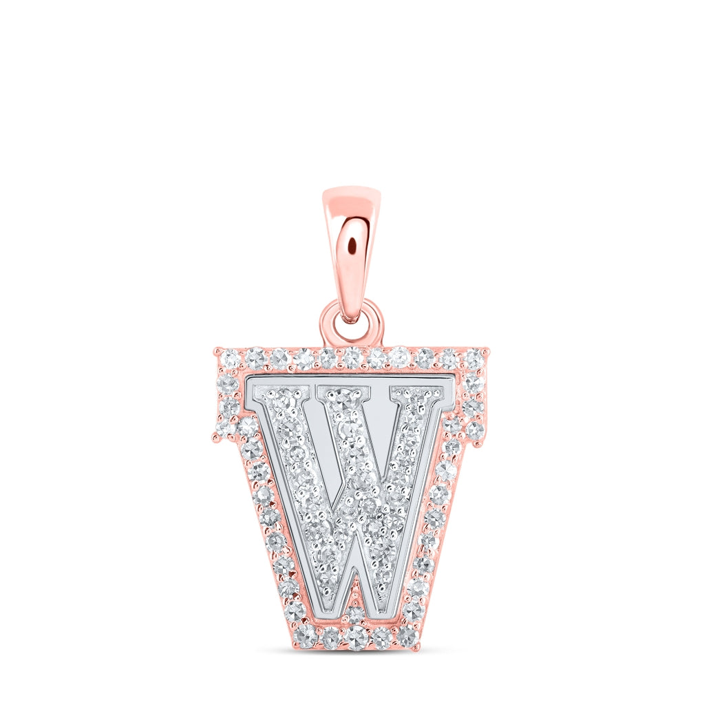 10K Yellow Or White Or Rose Gold Womens Round Diamond A Initial Letter Pendant, Length: 0.67 In, Width: 0.35 In