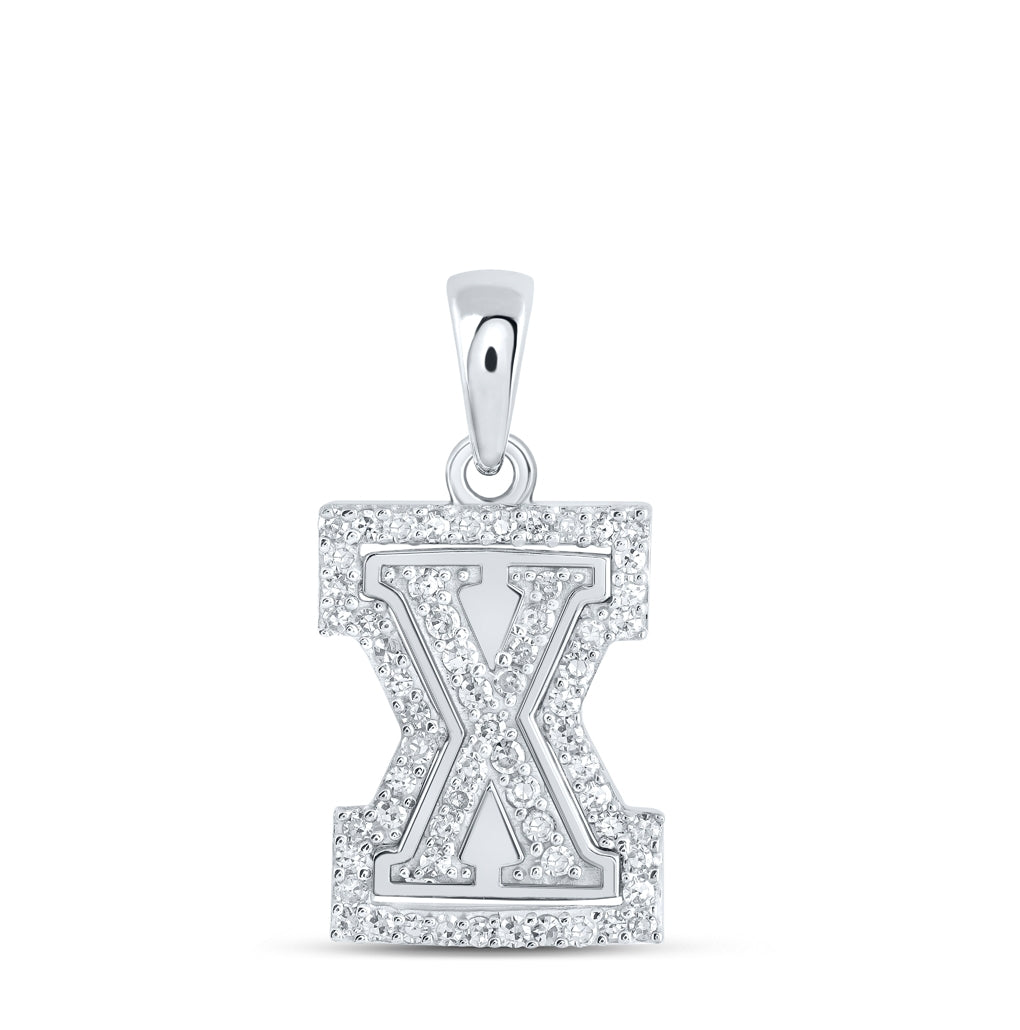 10K Yellow Or White Or Rose Gold Womens Round Diamond A Initial Letter Pendant, Length: 0.67 In, Width: 0.35 In