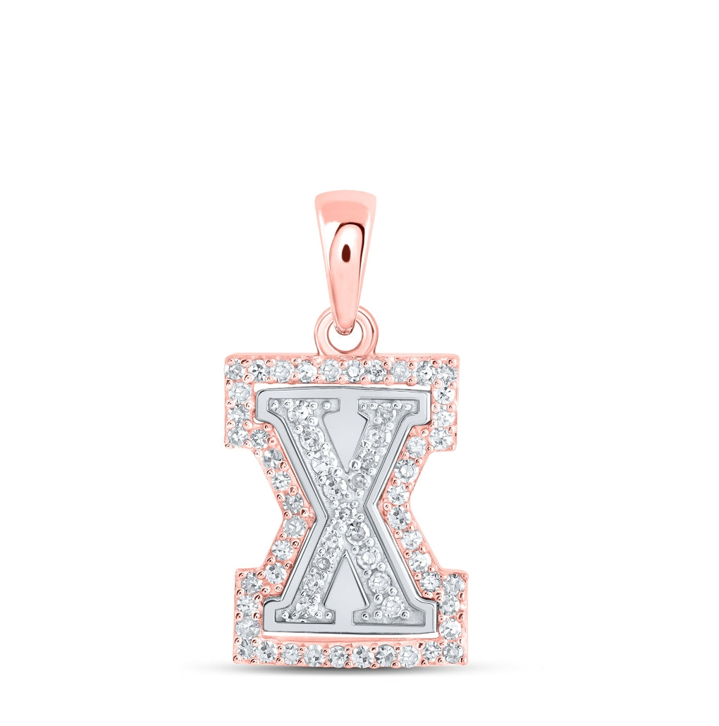 10K Yellow Or White Or Rose Gold Womens Round Diamond A Initial Letter Pendant, Length: 0.67 In, Width: 0.35 In