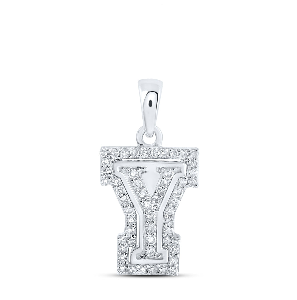 10K Yellow Or White Or Rose Gold Womens Round Diamond A Initial Letter Pendant, Length: 0.67 In, Width: 0.35 In