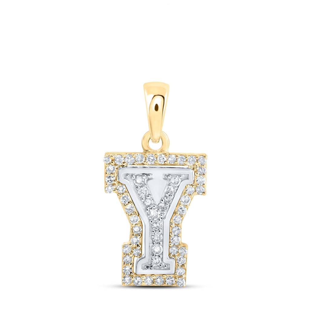 10K Yellow Or White Or Rose Gold Womens Round Diamond A Initial Letter Pendant, Length: 0.67 In, Width: 0.35 In