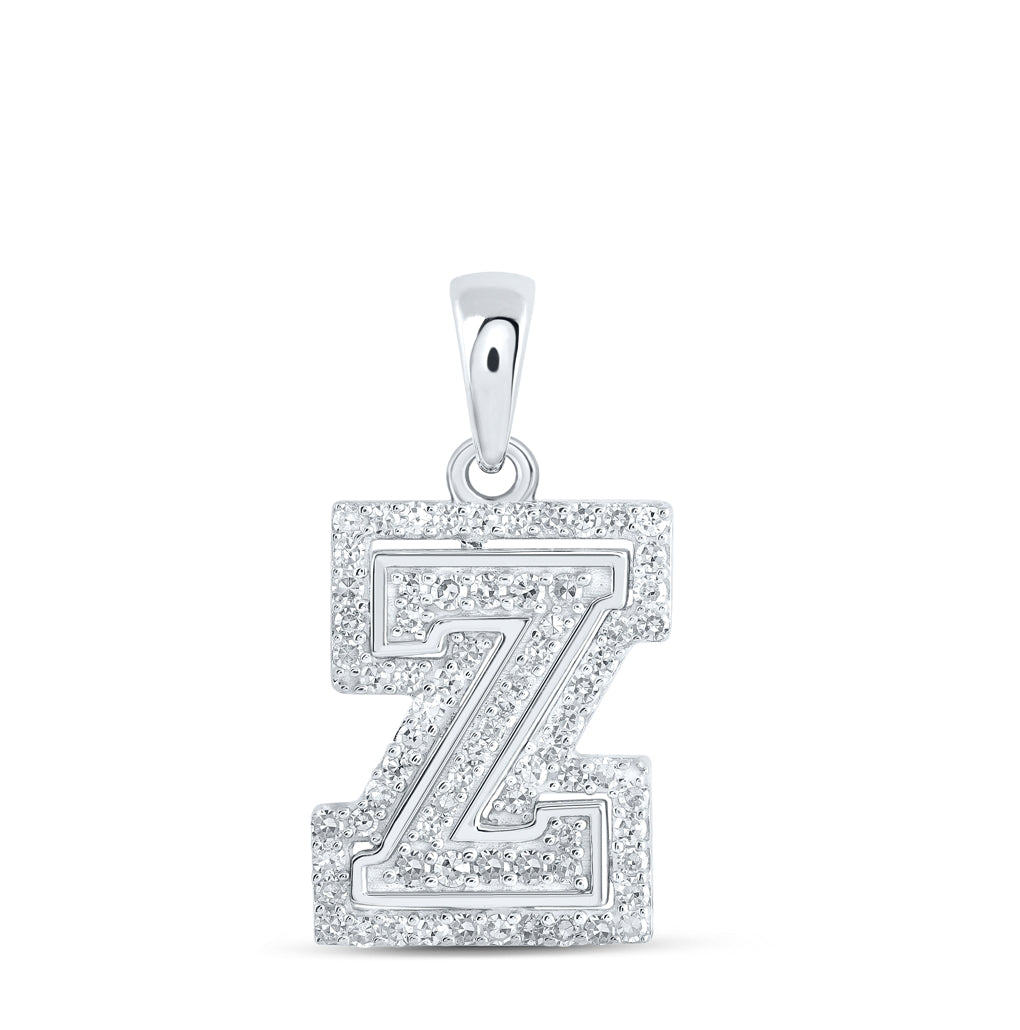 10K Yellow Or White Or Rose Gold Womens Round Diamond A Initial Letter Pendant, Length: 0.67 In, Width: 0.35 In