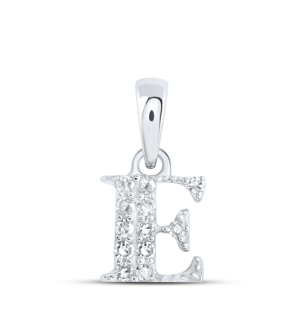 10K Yellow Or White Or Rose Gold Womens Round Diamond Initial Letter Pendant, Length: 0.43 In, Width: 0.29 In