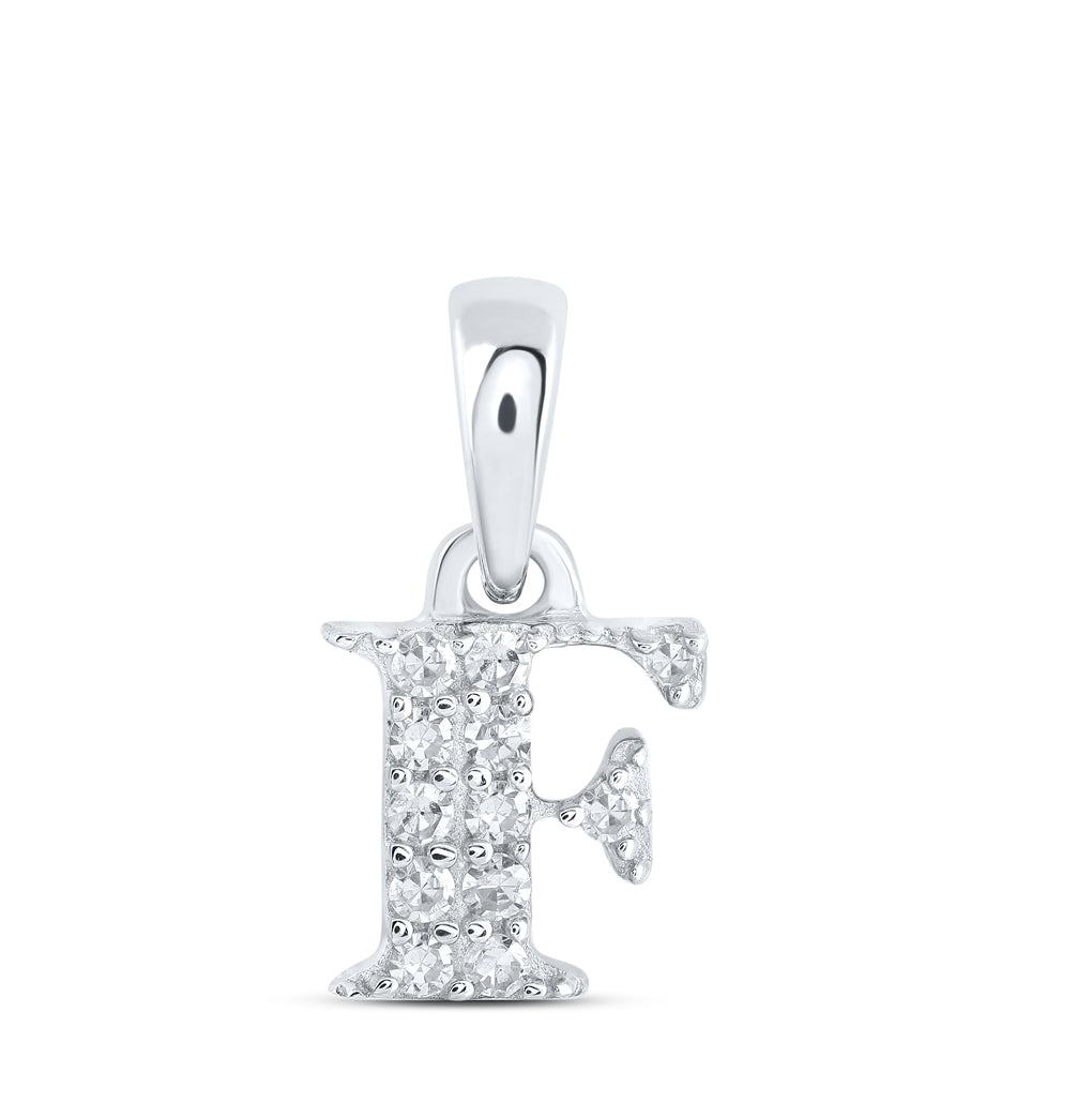 10K Yellow Or White Or Rose Gold Womens Round Diamond Initial Letter Pendant, Length: 0.43 In, Width: 0.29 In