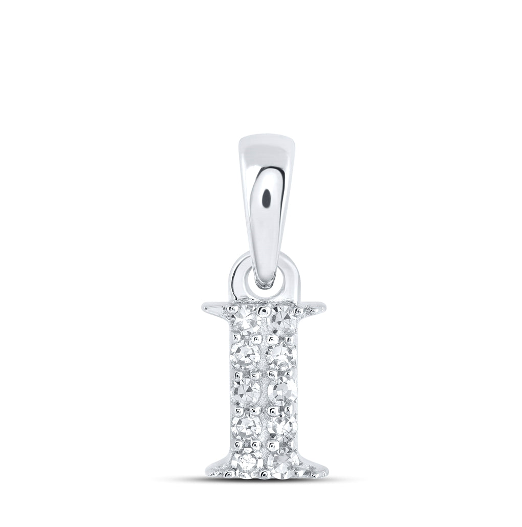 10K Yellow Or White Or Rose Gold Womens Round Diamond Initial Letter Pendant, Length: 0.43 In, Width: 0.29 In