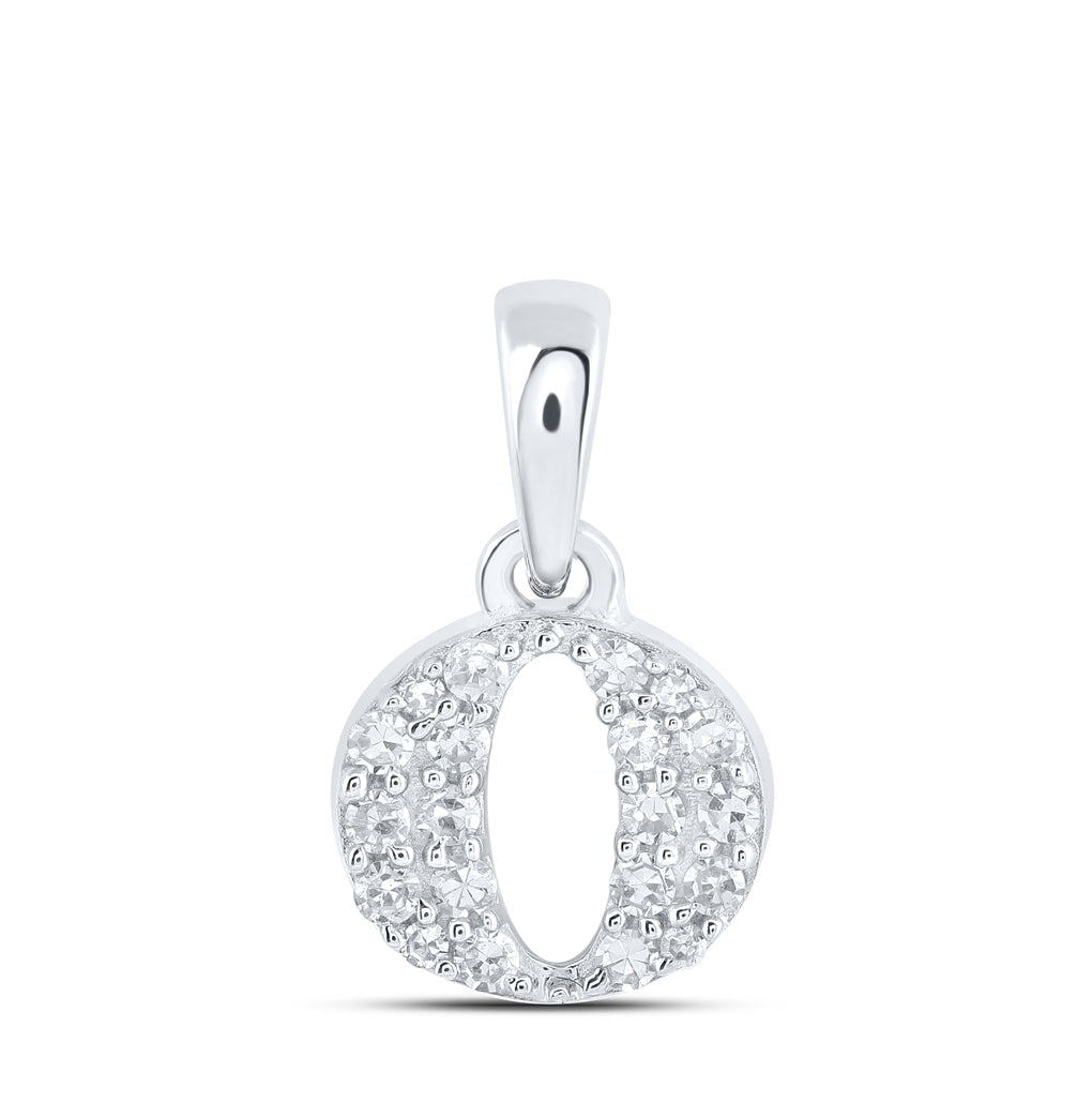 10K Yellow Or White Or Rose Gold Womens Round Diamond Initial Letter Pendant, Length: 0.43 In, Width: 0.29 In