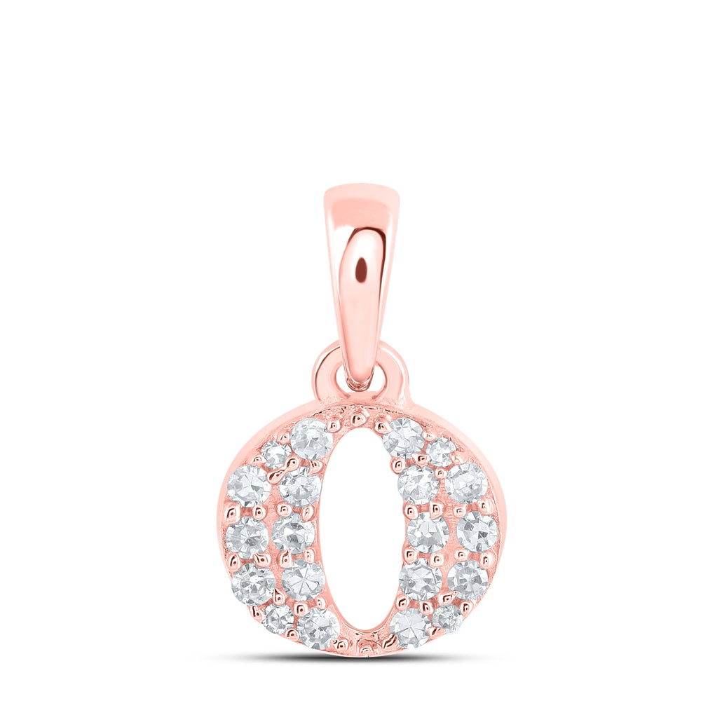 10K Yellow Or White Or Rose Gold Womens Round Diamond Initial Letter Pendant, Length: 0.43 In, Width: 0.29 In