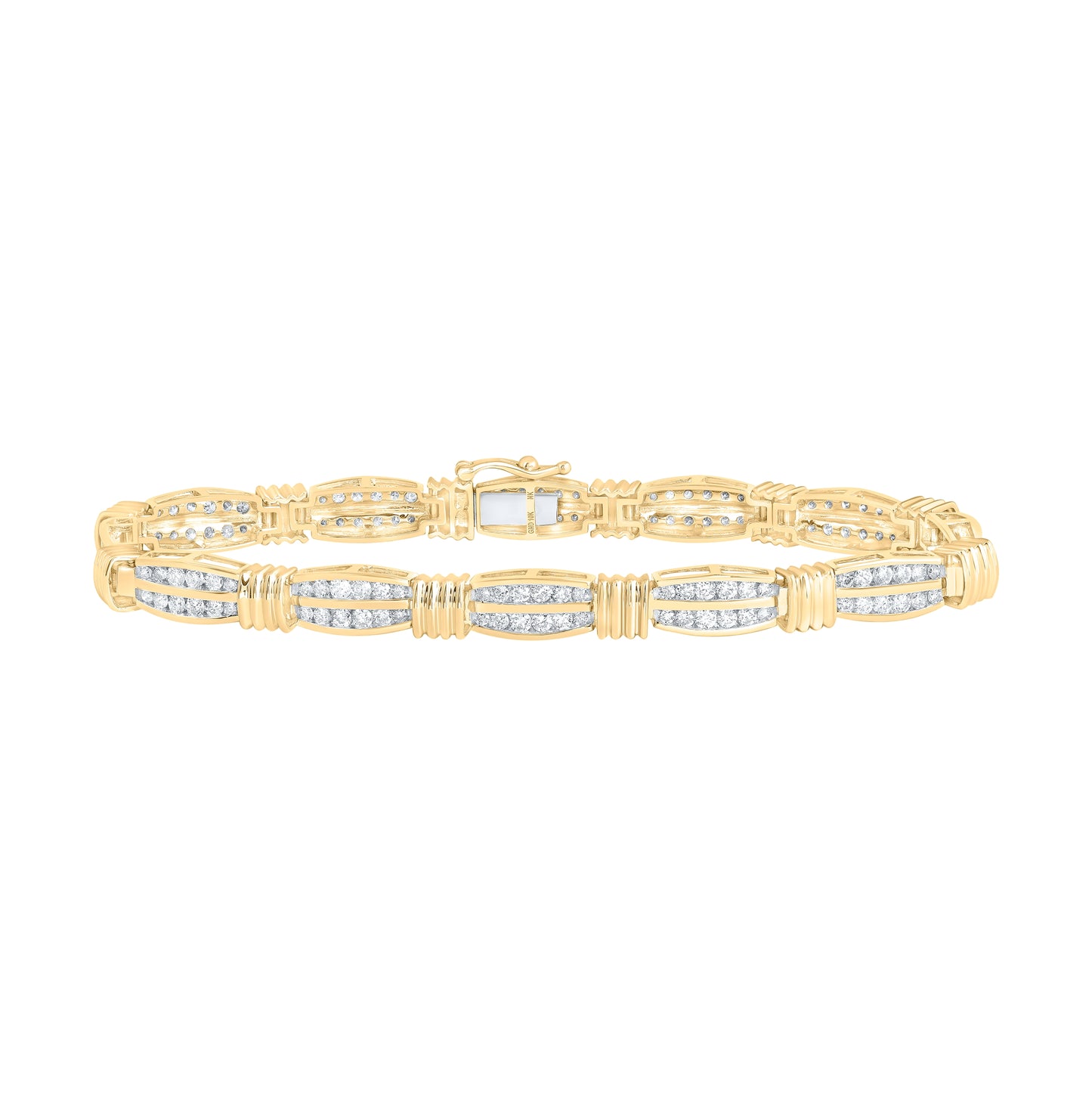 10kt Yellow Gold 3 5/8ctw Diamond Nk (6.90mm) Mens Bracelet 8.5 Inch