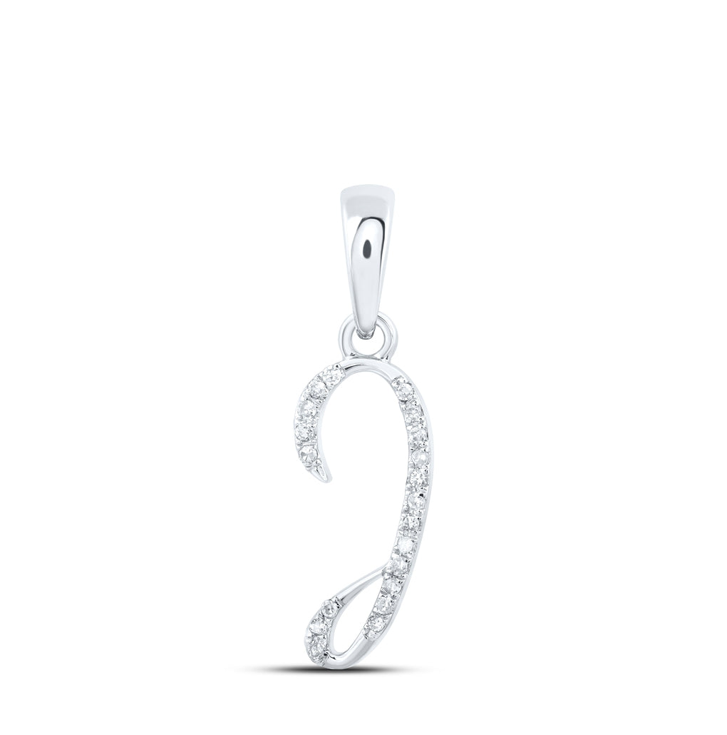 10K Yellow Or White Or Rose Gold Womens Round Diamond Initial Letter Pendant, Length: 0.84 In, Width: 0.47 In