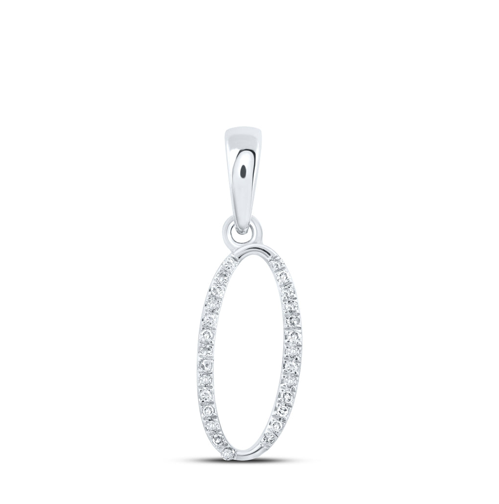 10K Yellow Or White Or Rose Gold Womens Round Diamond Initial Letter Pendant, Length: 0.84 In, Width: 0.47 In