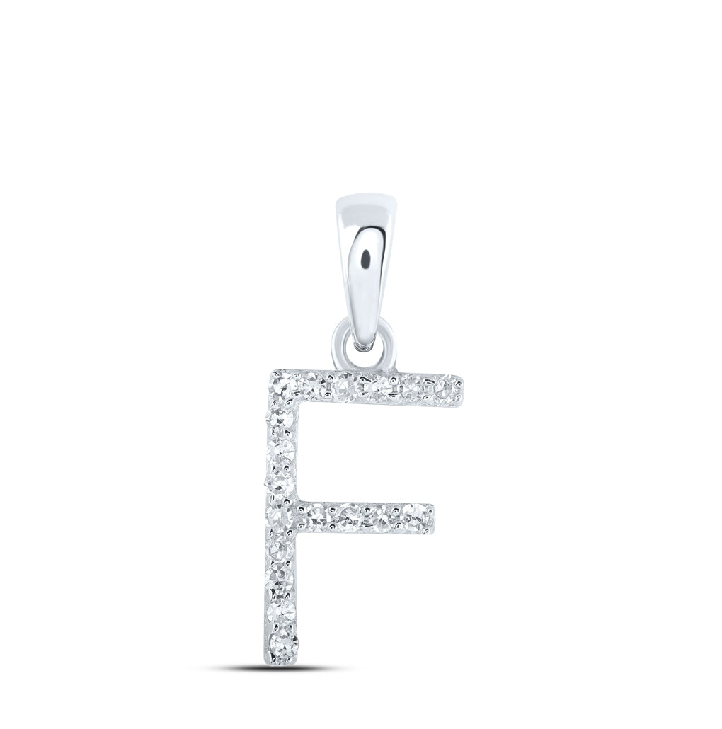 10K Yellow Or White Or Rose Gold Womens Round Diamond Initial Letter Pendant, Length: 0.63 In, Width: 0.42 In