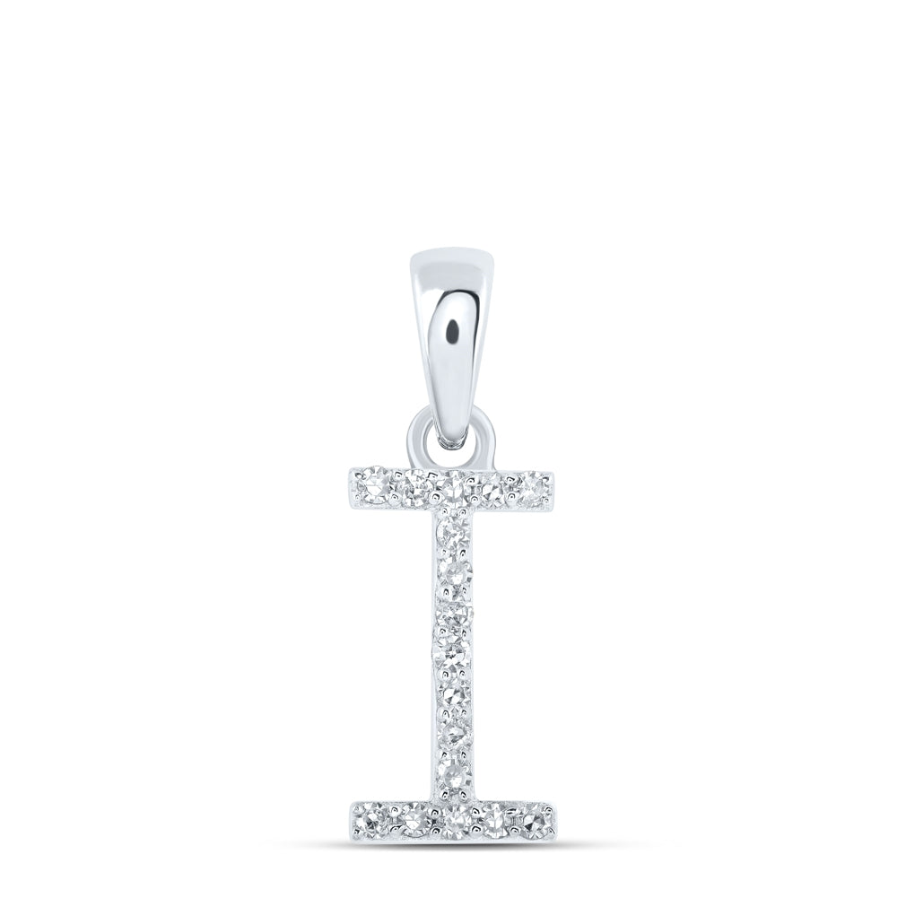 10K Yellow Or White Or Rose Gold Womens Round Diamond Initial Letter Pendant, Length: 0.63 In, Width: 0.42 In
