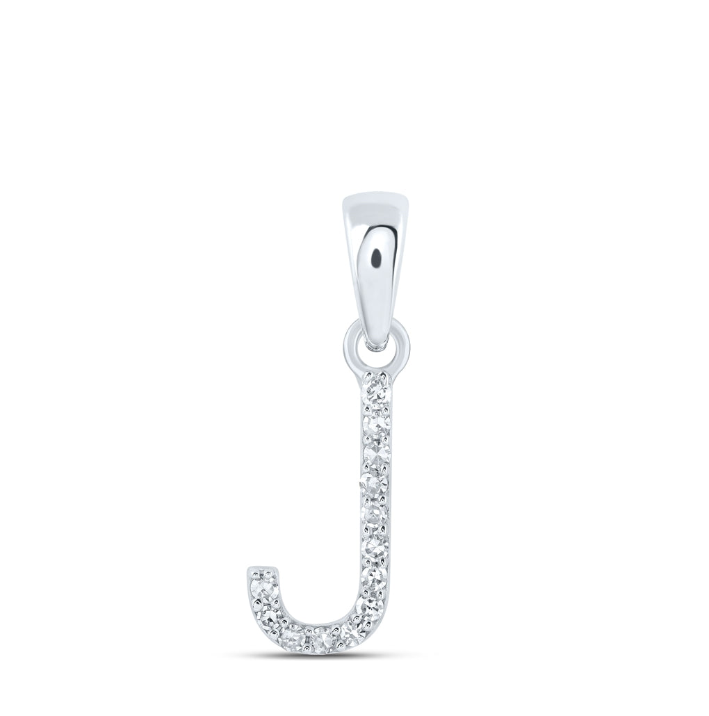 10K Yellow Or White Or Rose Gold Womens Round Diamond Initial Letter Pendant, Length: 0.63 In, Width: 0.42 In