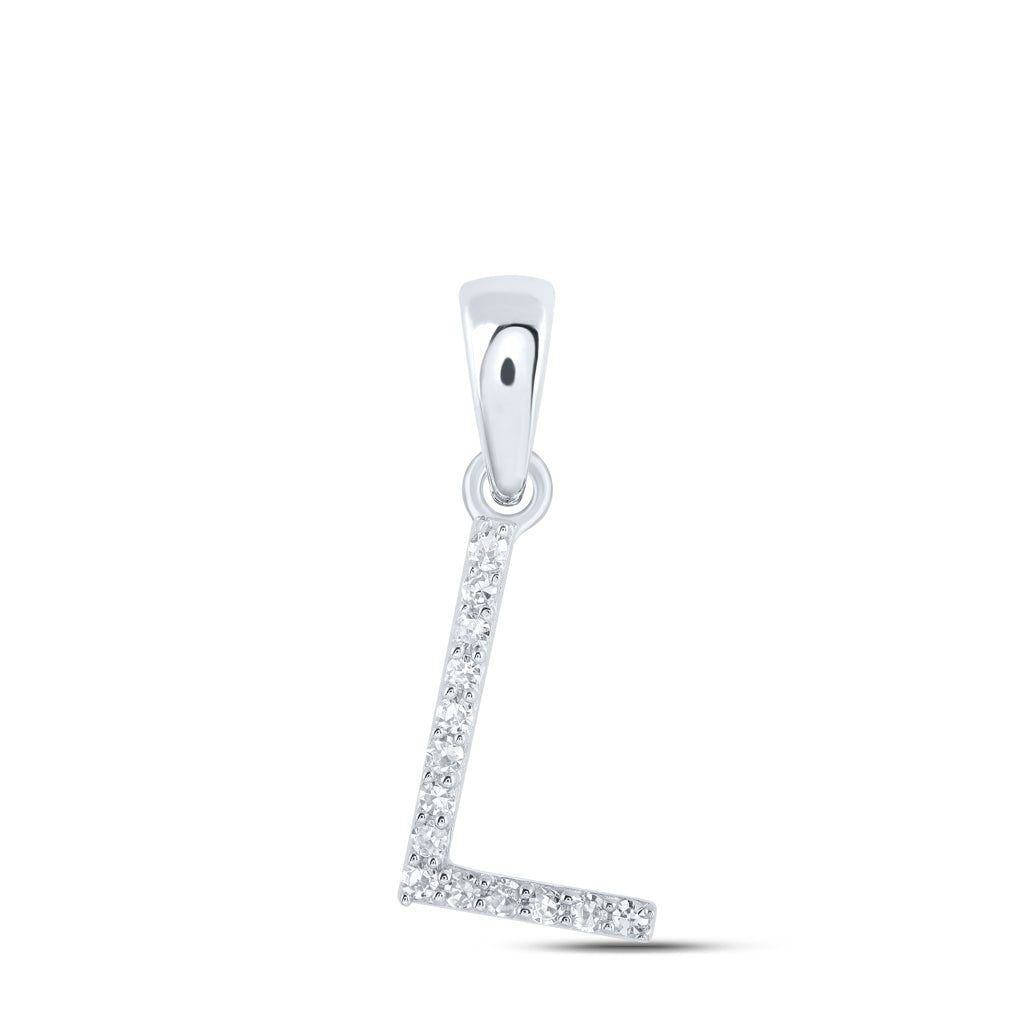10K Yellow Or White Or Rose Gold Womens Round Diamond Initial Letter Pendant, Length: 0.63 In, Width: 0.42 In