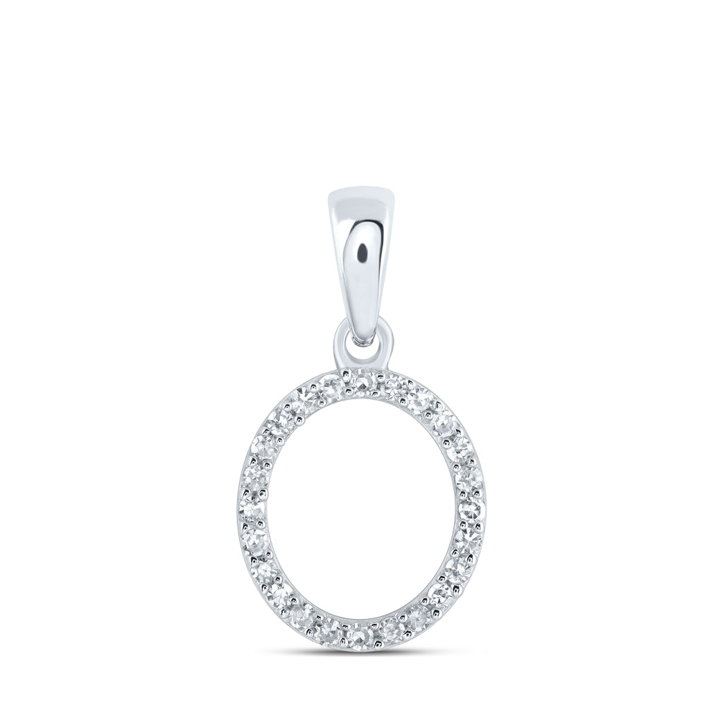 10K Yellow Or White Or Rose Gold Womens Round Diamond Initial Letter Pendant, Length: 0.63 In, Width: 0.42 In
