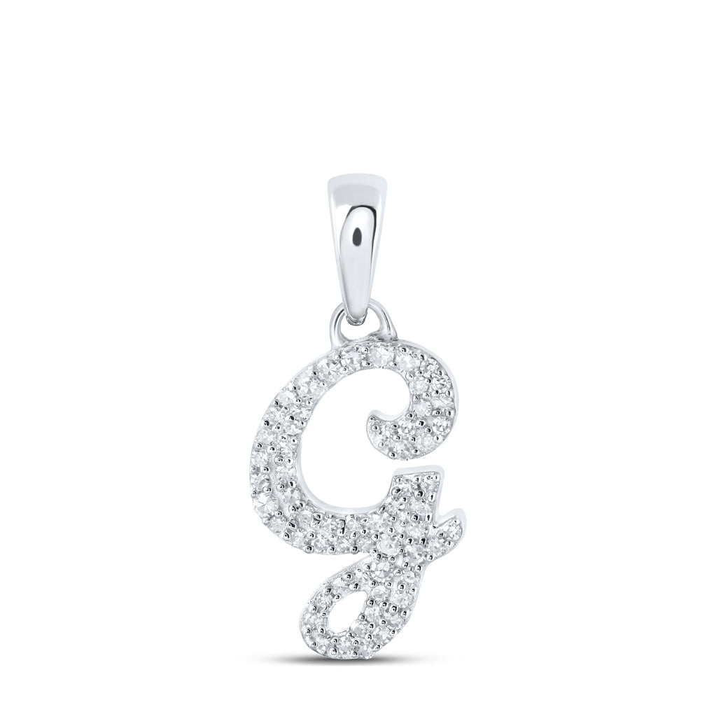 10K Yellow Or White Or Rose Gold Womens Round Diamond Initial Letter Pendant, Length: 0.66 In, Width: 0.55 In