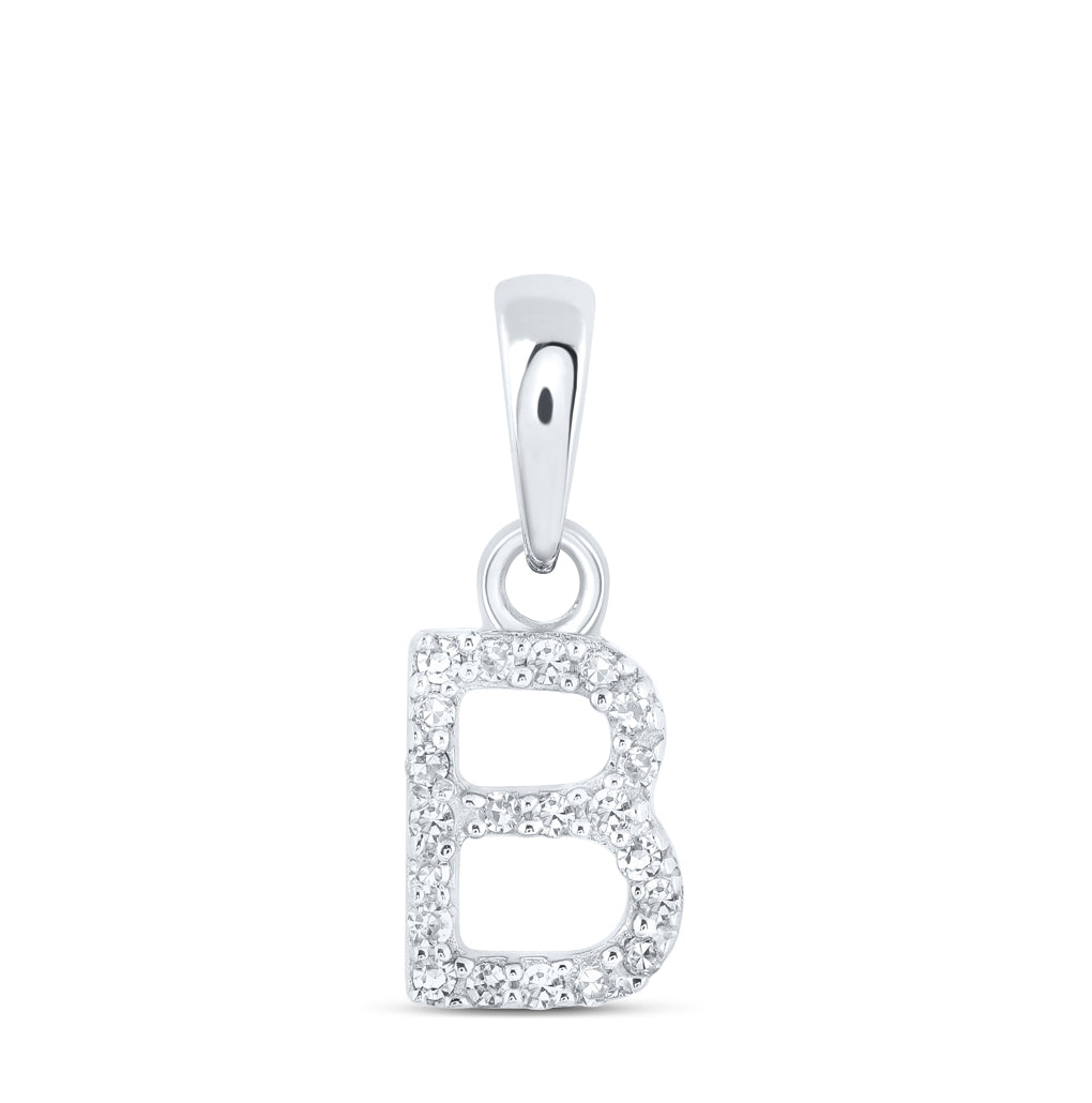 10K Yellow Or White Or RoSe Gold Womens Round Diamond Initial Letter Pendant, Length: 0.47 In, Width: 0.2 In