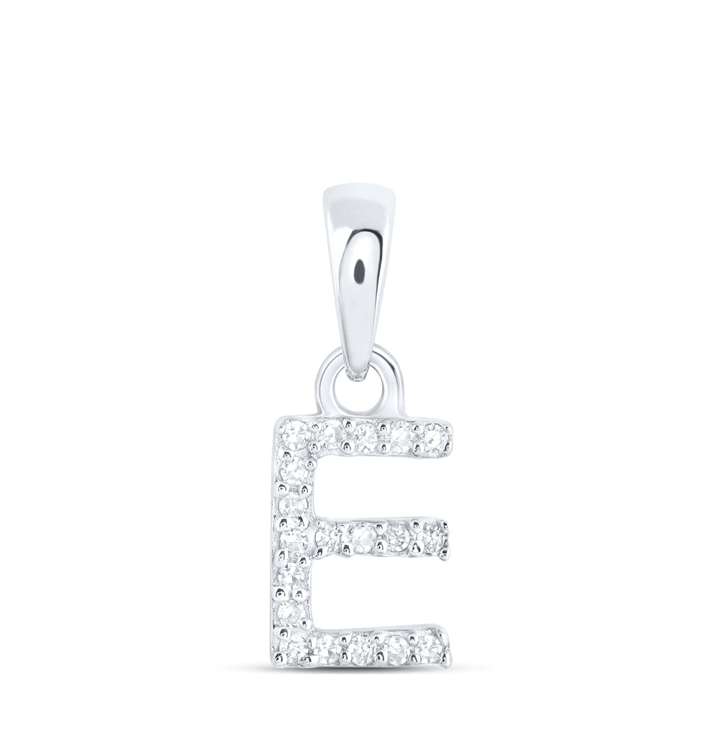 10K Yellow Or White Or RoSe Gold Womens Round Diamond Initial Letter Pendant, Length: 0.47 In, Width: 0.2 In