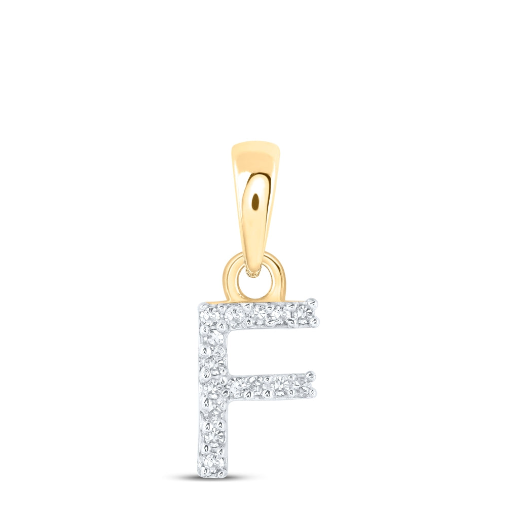 10K Yellow Or White Or RoSe Gold Womens Round Diamond Initial Letter Pendant, Length: 0.47 In, Width: 0.2 In
