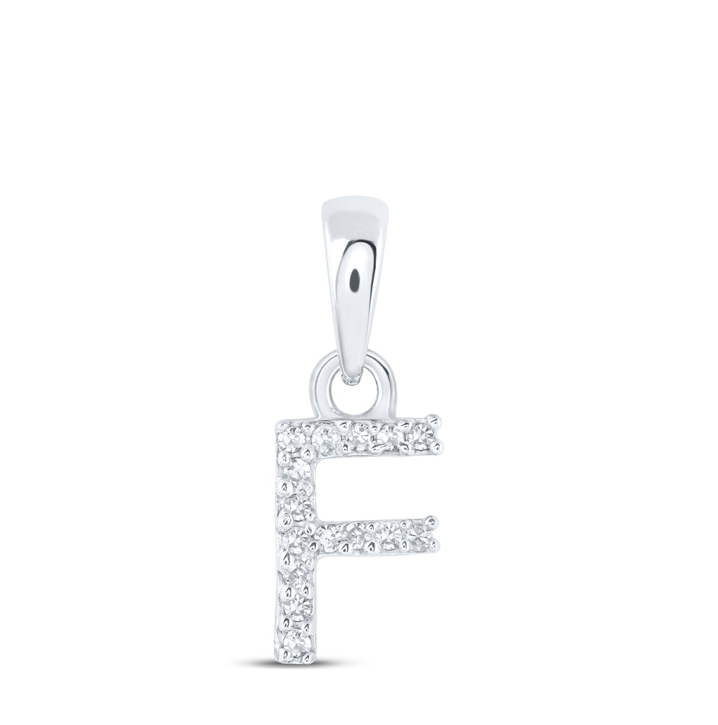 10K Yellow Or White Or RoSe Gold Womens Round Diamond Initial Letter Pendant, Length: 0.47 In, Width: 0.2 In