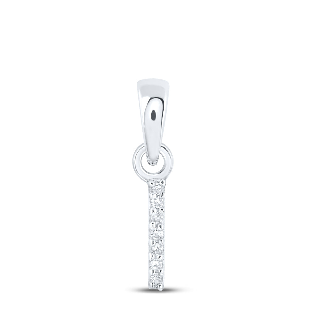 10K Yellow Or White Or RoSe Gold Womens Round Diamond Initial Letter Pendant, Length: 0.47 In, Width: 0.2 In