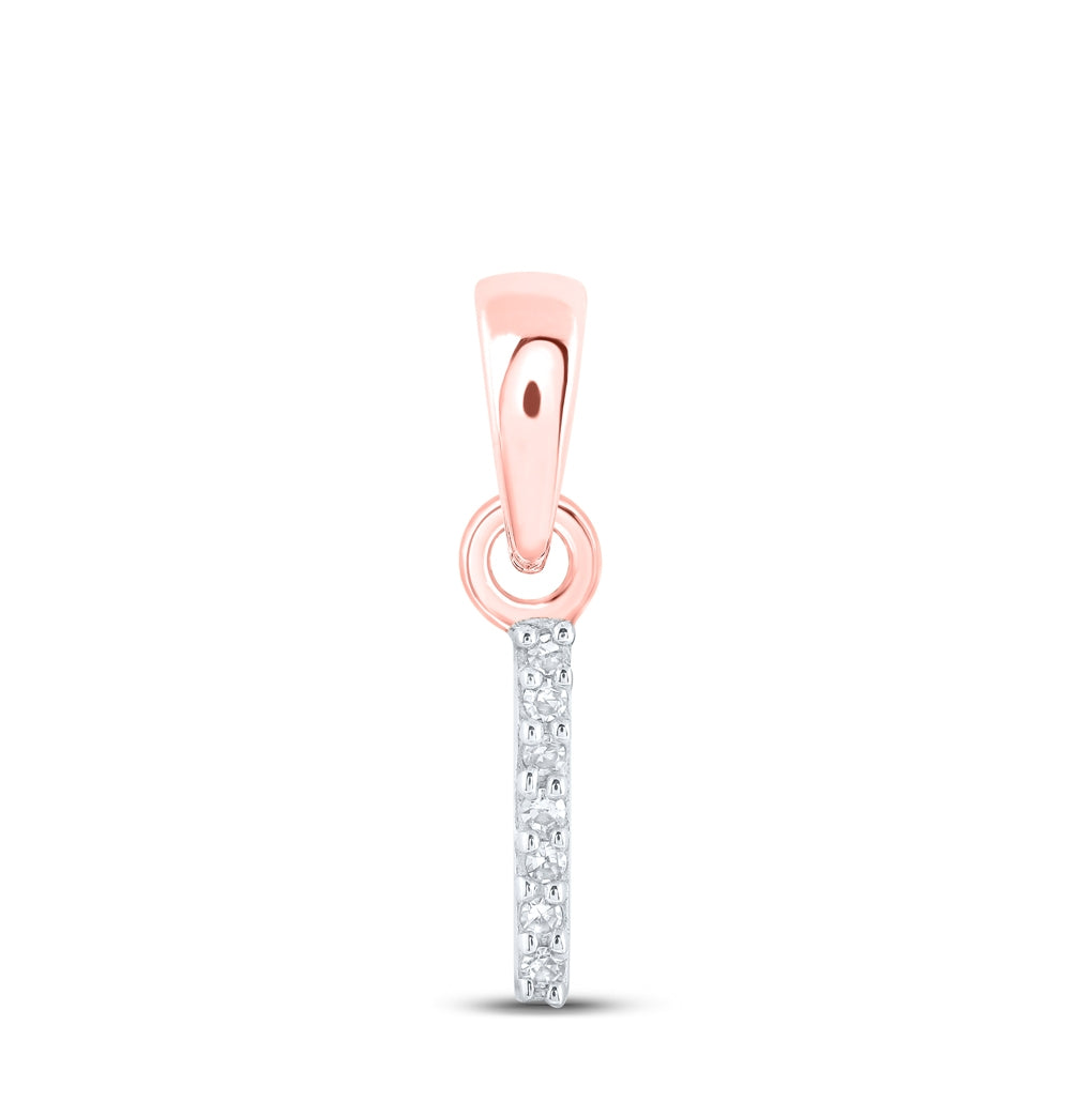 10K Yellow Or White Or RoSe Gold Womens Round Diamond Initial Letter Pendant, Length: 0.47 In, Width: 0.2 In