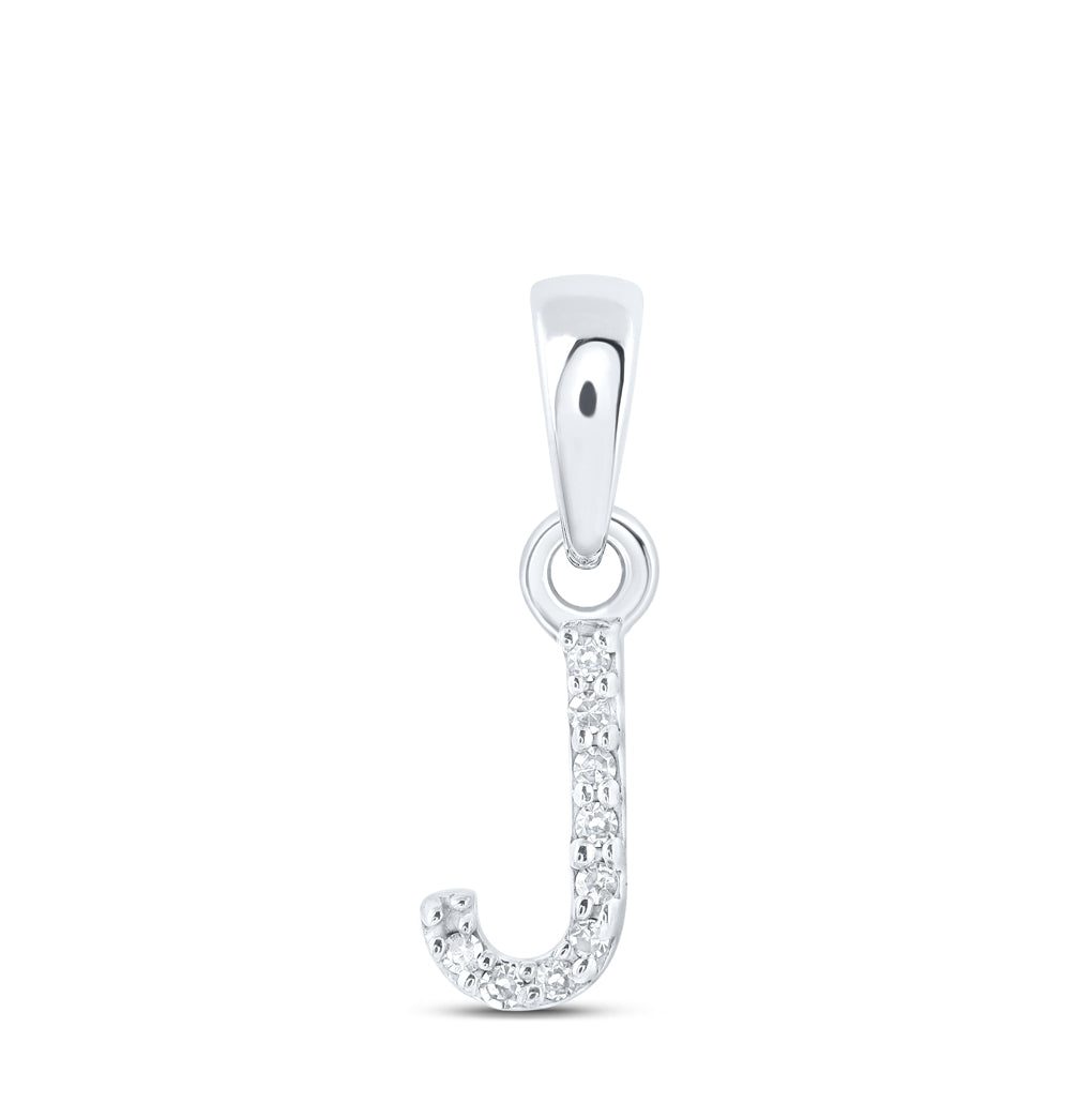10K Yellow Or White Or RoSe Gold Womens Round Diamond Initial Letter Pendant, Length: 0.47 In, Width: 0.2 In