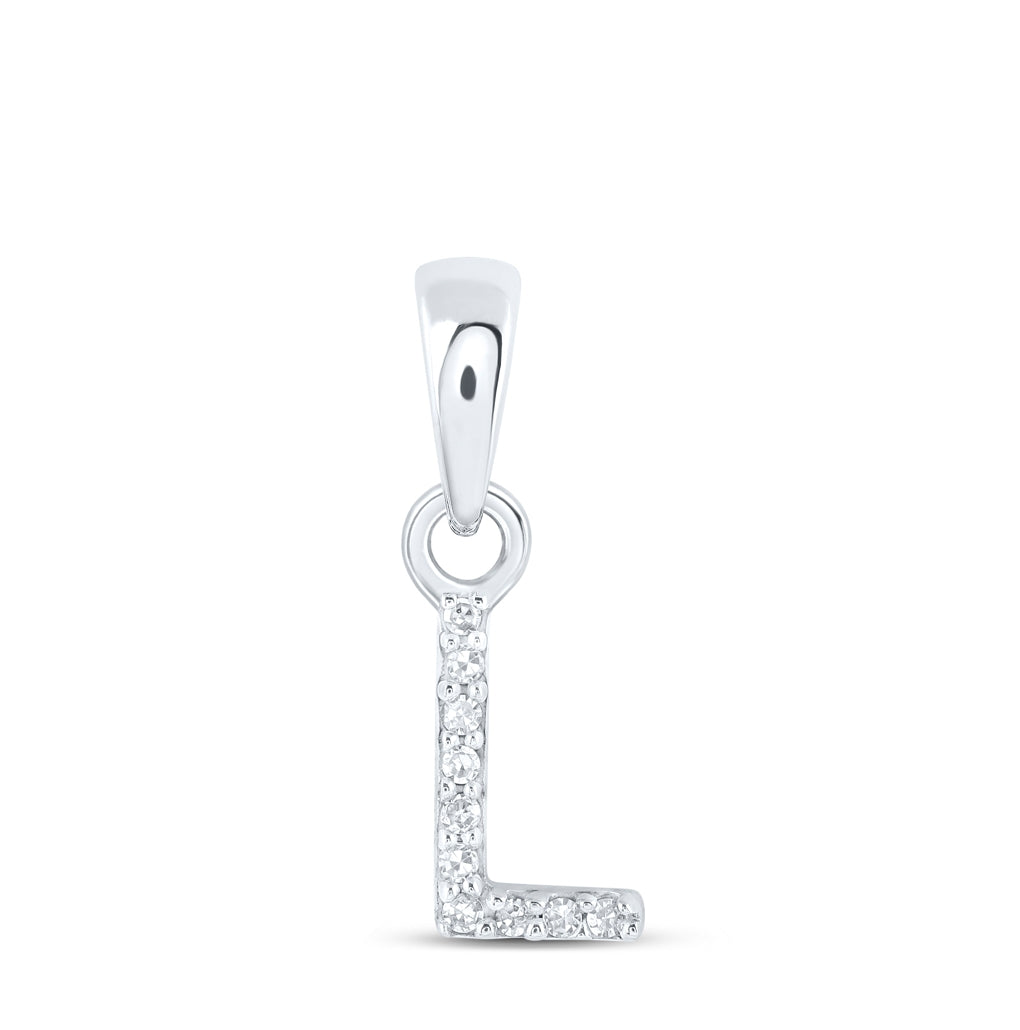 10K Yellow Or White Or RoSe Gold Womens Round Diamond Initial Letter Pendant, Length: 0.47 In, Width: 0.2 In