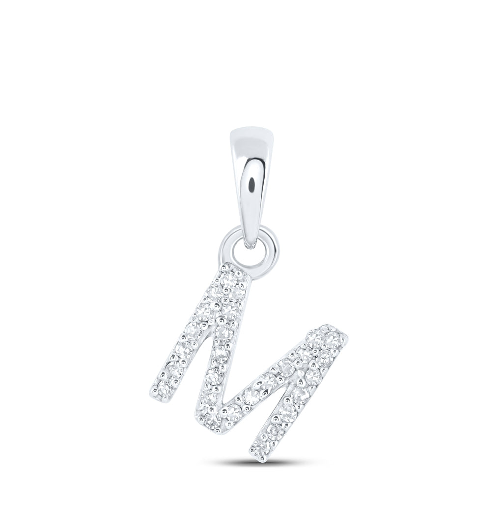 10K Yellow Or White Or RoSe Gold Womens Round Diamond Initial Letter Pendant, Length: 0.47 In, Width: 0.2 In