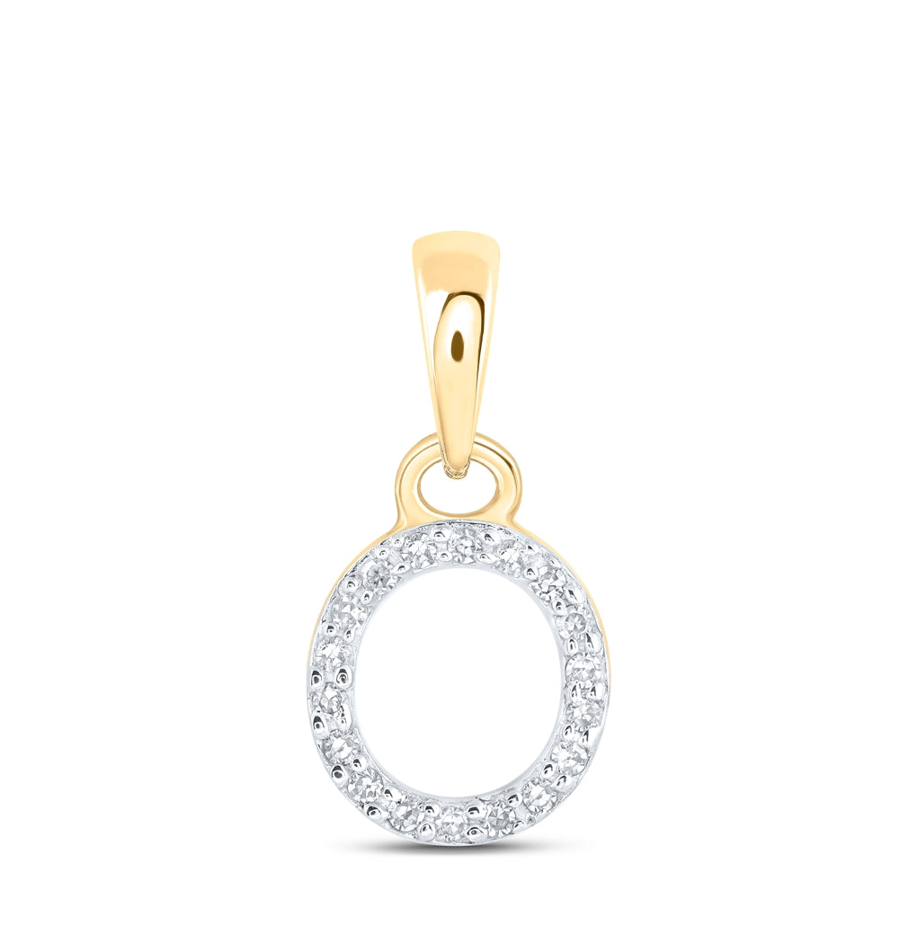 10K Yellow Or White Or RoSe Gold Womens Round Diamond Initial Letter Pendant, Length: 0.47 In, Width: 0.2 In