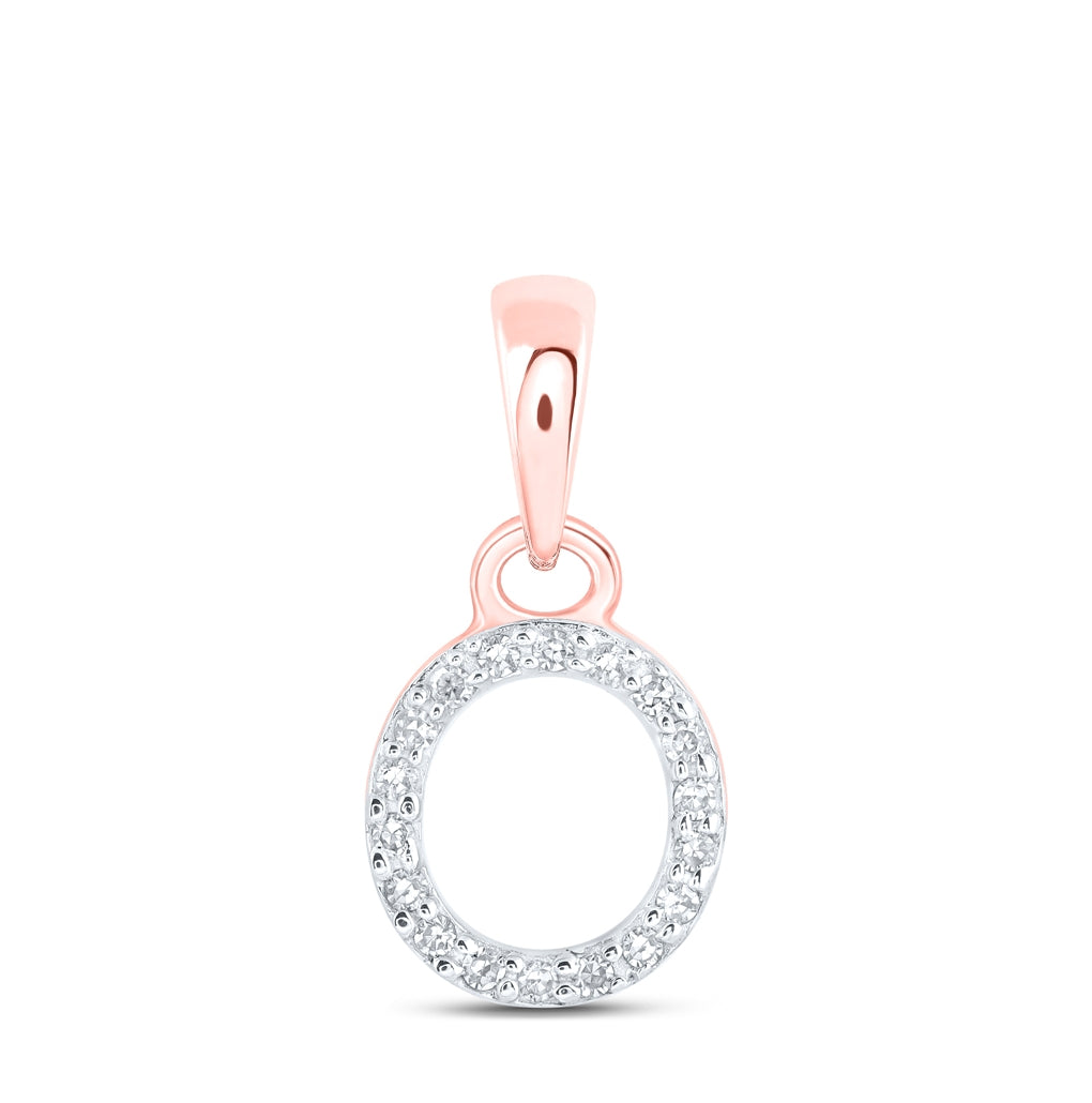 10K Yellow Or White Or RoSe Gold Womens Round Diamond Initial Letter Pendant, Length: 0.47 In, Width: 0.2 In